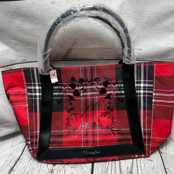 Nwt Victoria’s Secret New Limited Edition Plaid Tote Bag Holiday - Picture 5 of 8
